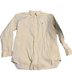 Polo Ralph Lauren Men's Classic Fit Button Down Shirt, Yellow Cotton, 16.5/35